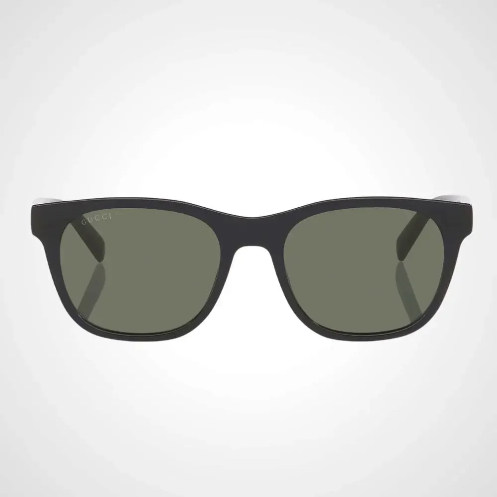 New GUCCI Sunglasses Black 54mm Square Gold Letter Logo Red Green Web Mens - Picture 4 of 7